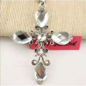 Betsey Johnson Crystal Cross Necklace